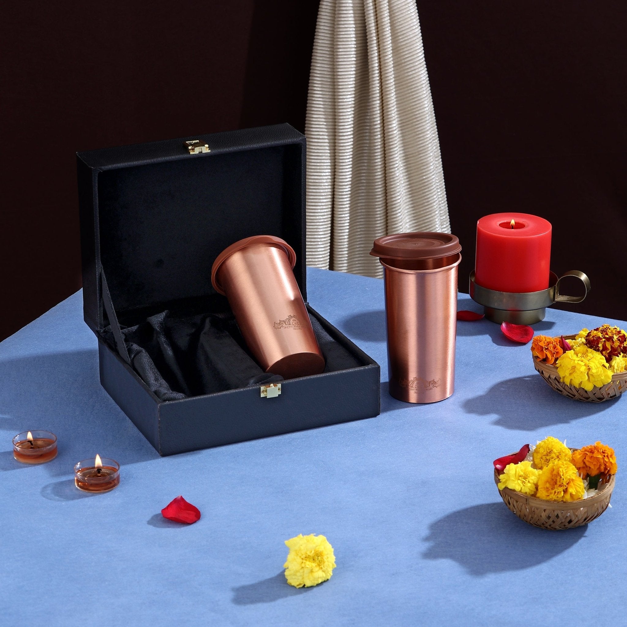 Pure Copper Tumbler Set for Gifting - CROCKERY WALA AND COMPANY