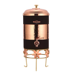Pure Copper Water Dispenser 7 Litres With Stand Designer - CROCKERY WALA AND COMPANY