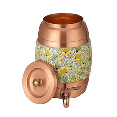 Pure Copper Water Dispenser Cooler by Crockery Wala Yellow - CROCKERY WALA AND COMPANY