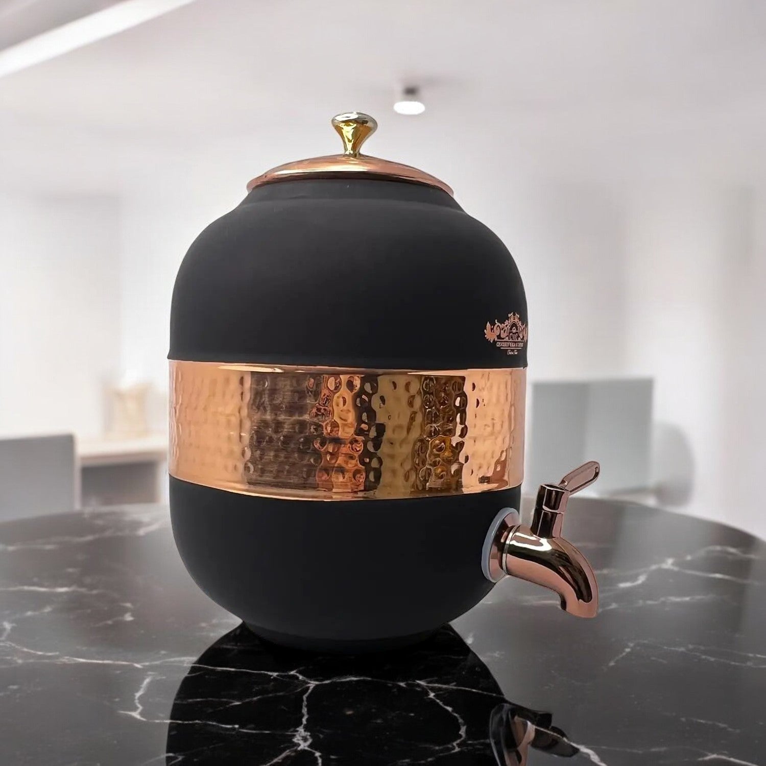 Pure Copper Water Dispenser Velvet Finish 4 Litres Capacity - CROCKERY WALA AND COMPANY