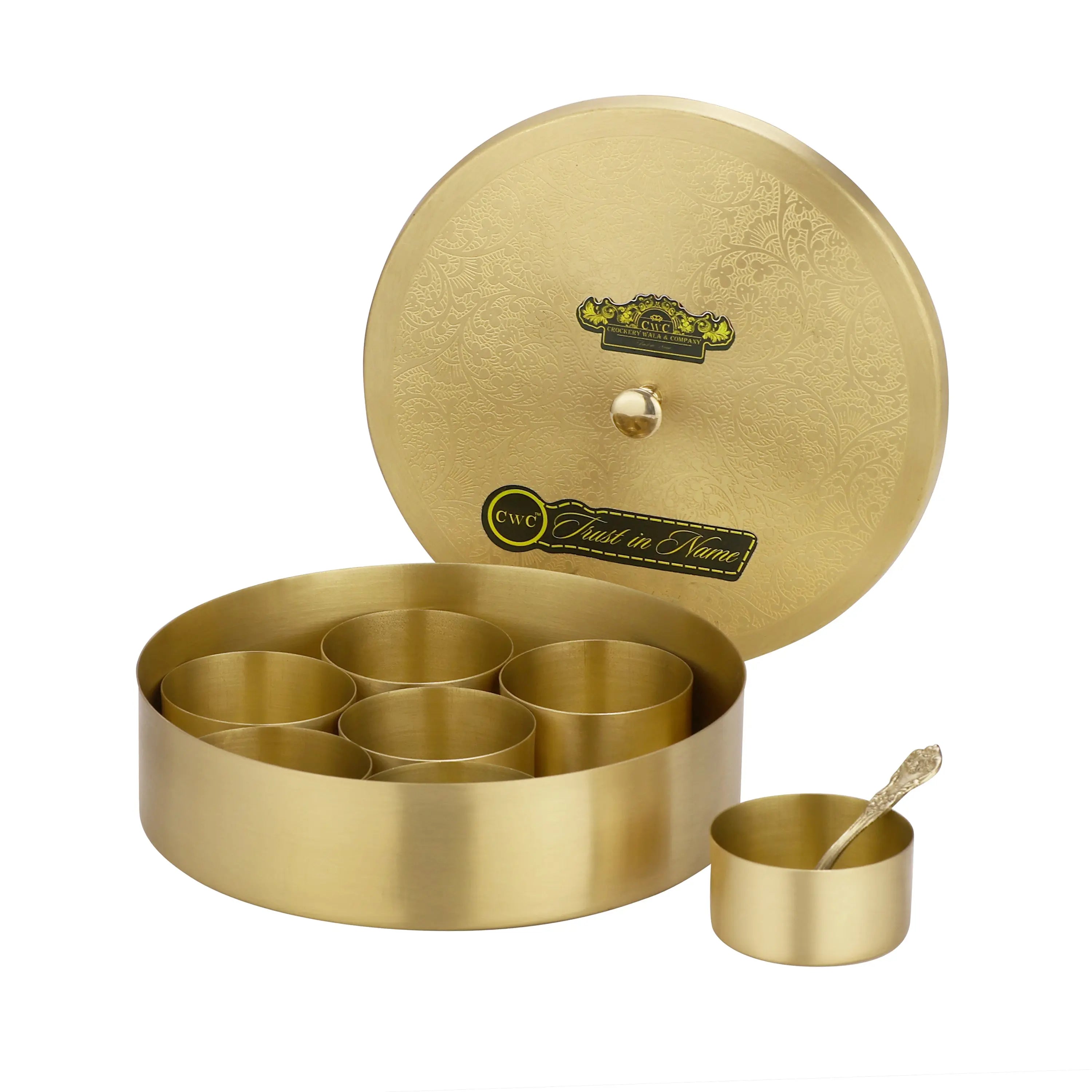 Pure Brass Masala Box Condiment Set For Every Kitchen Crockery Wala And Company Ltd