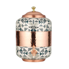 Pure Copper Dispenser Meena Finish Designer 8 litres CROCKERY WALA AND COMPANY