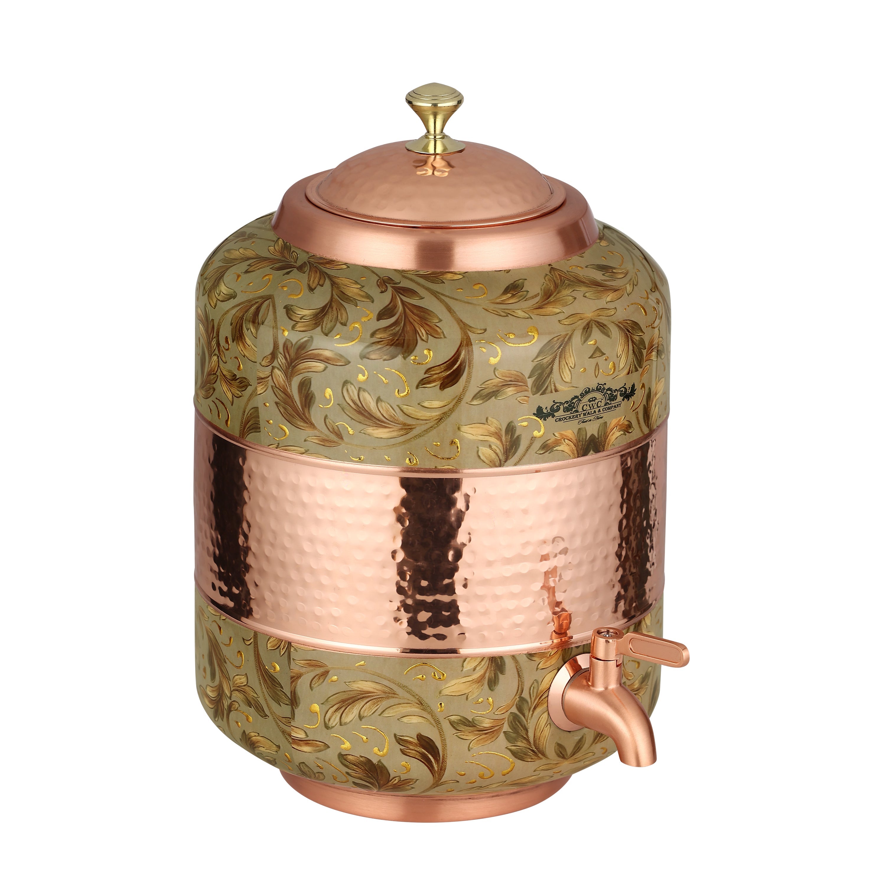 Pure Copper Dispenser Meena Finish Designer 8 litres CROCKERY WALA AND COMPANY