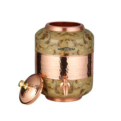 Pure Copper Dispenser Meena Finish Designer 8 litres CROCKERY WALA AND COMPANY