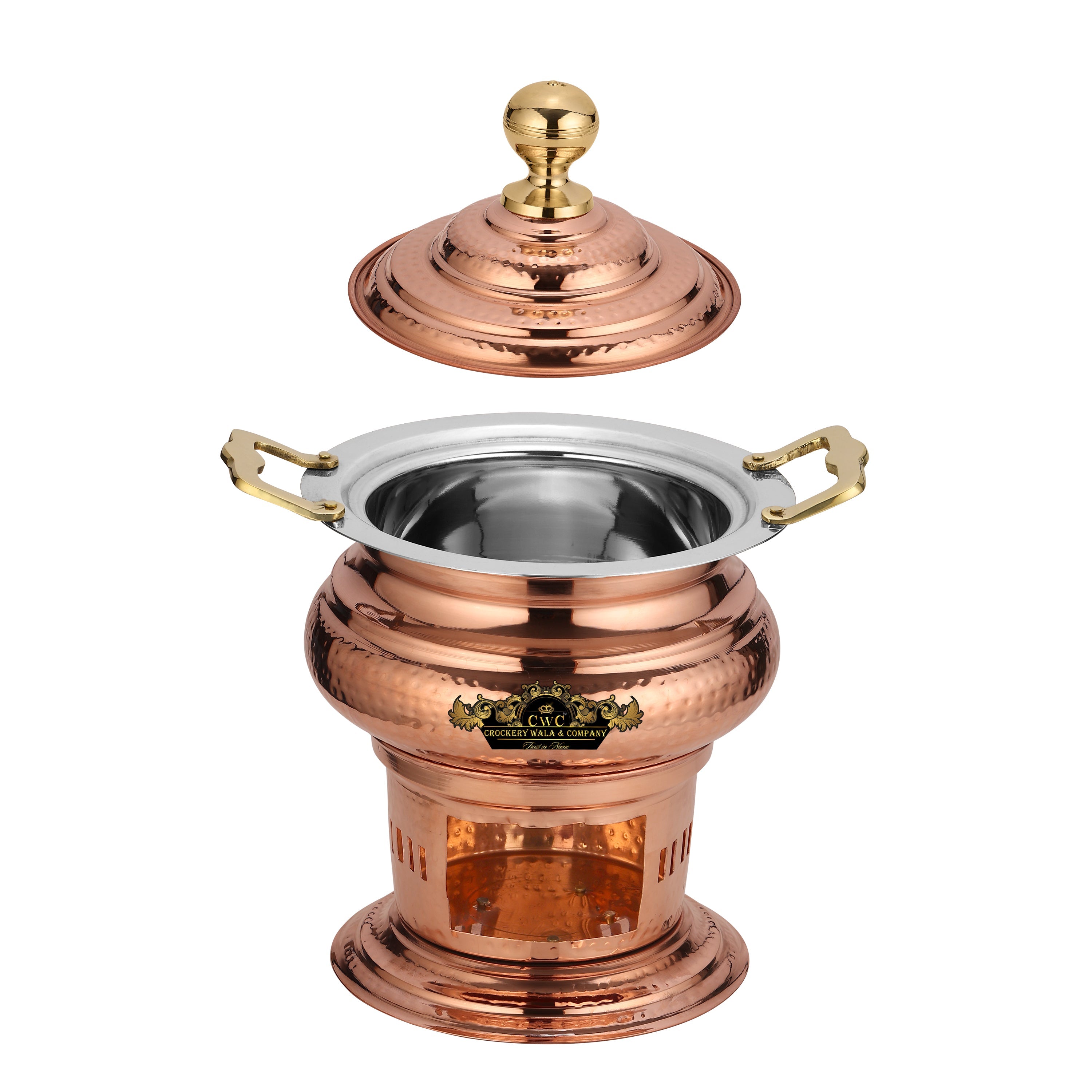 Crockery Wala Copper Steel Chaffing Dish 3 Litres Capacity Crockery Wala And Company