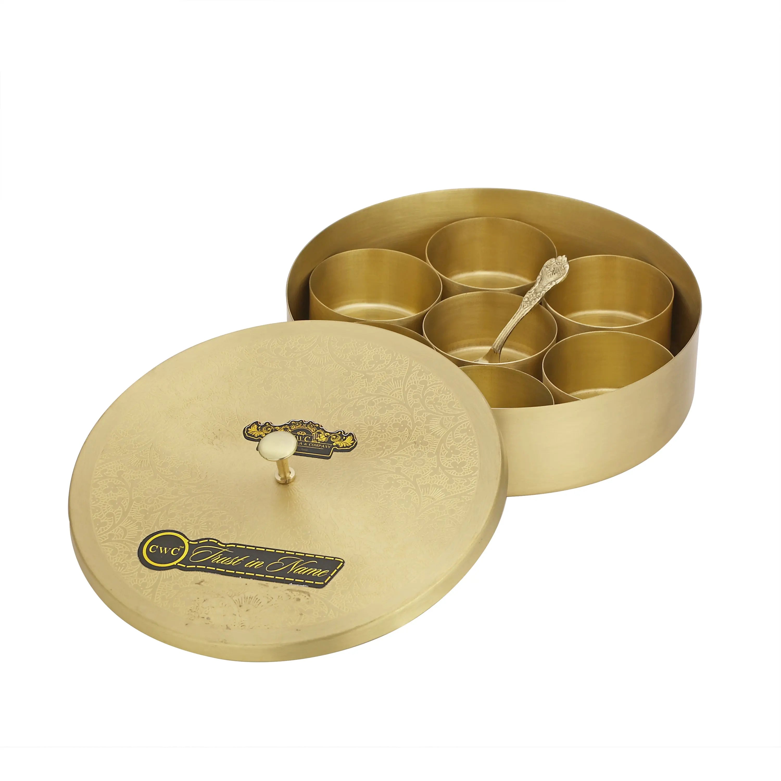 Pure Brass Masala Box Condiment Set For Every Kitchen Crockery Wala And Company Ltd