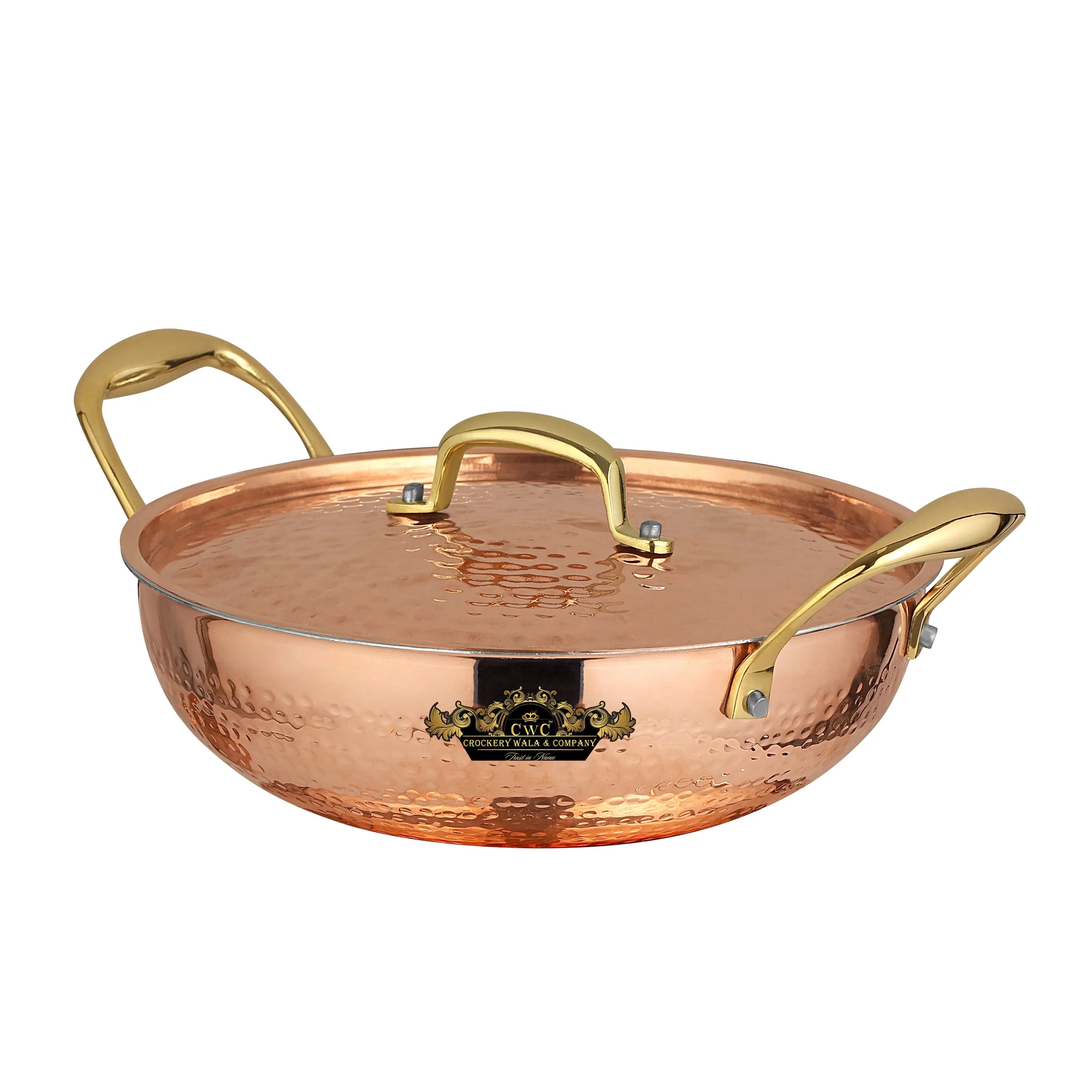 Pure copper karhai for frying and cooking premium finish CROCKERY WALA AND COMPANY