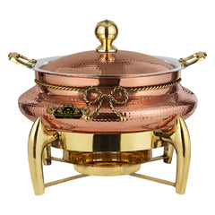 Crockery Wala And Company Pure Copper Chafing Dish New Jersey Style 6 litres Crockery Wala And Company