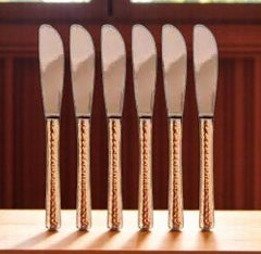 Stainless Steel Table Dinner Culery Knife with Hammered Copper Handle - CROCKERY WALA AND COMPANY