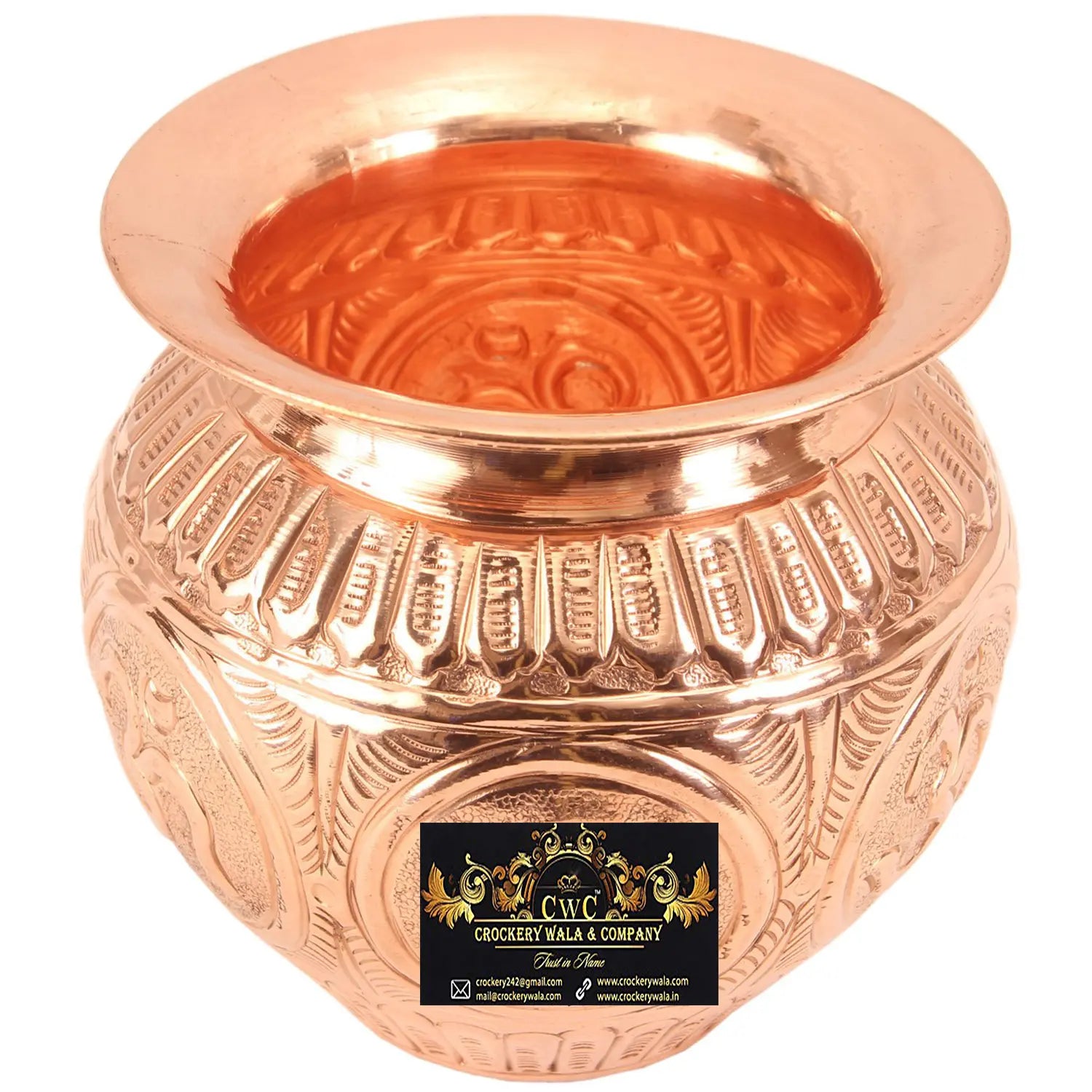 Copper Lota Nakshi Design for Pooja - CROCKERY WALA AND COMPANY 