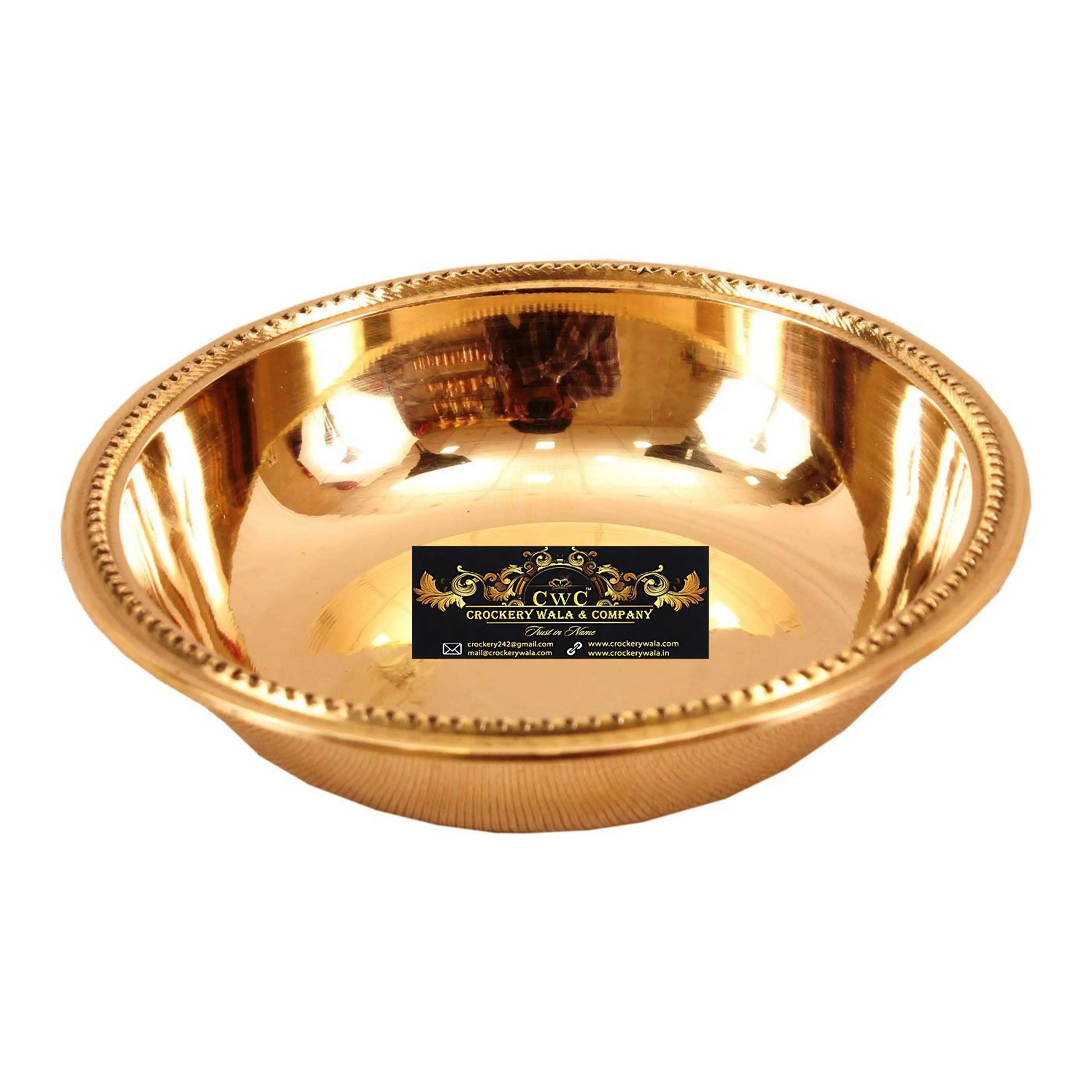 Crockery Wala & Company Brass Serving Bowl 100 ML - Serving Soup Dinnerware Tableware Home Hotel - CROCKERY WALA AND COMPANY 