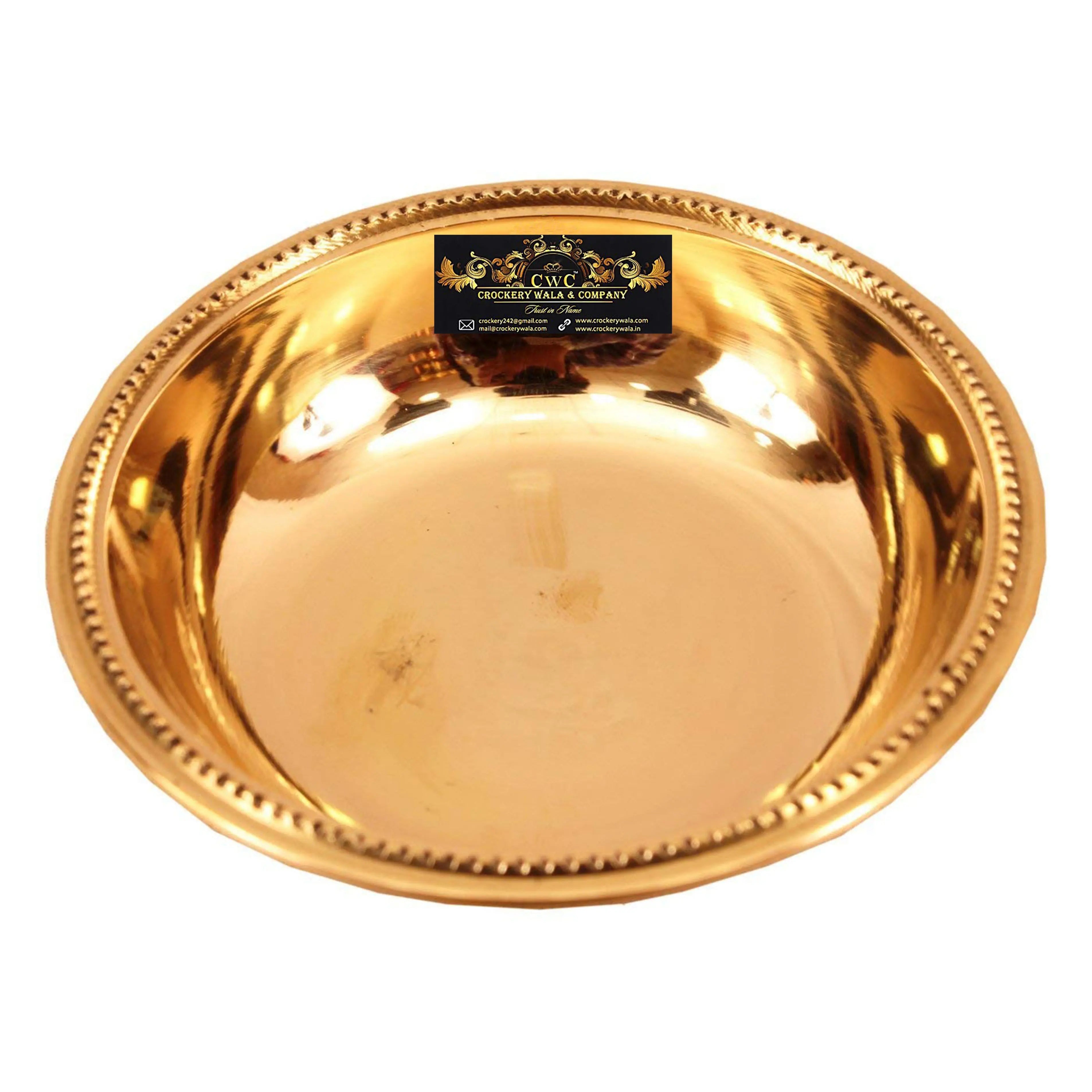 Crockery Wala & Company Brass Serving Bowl 100 ML - Serving Soup Dinnerware Tableware Home Hotel - CROCKERY WALA AND COMPANY 