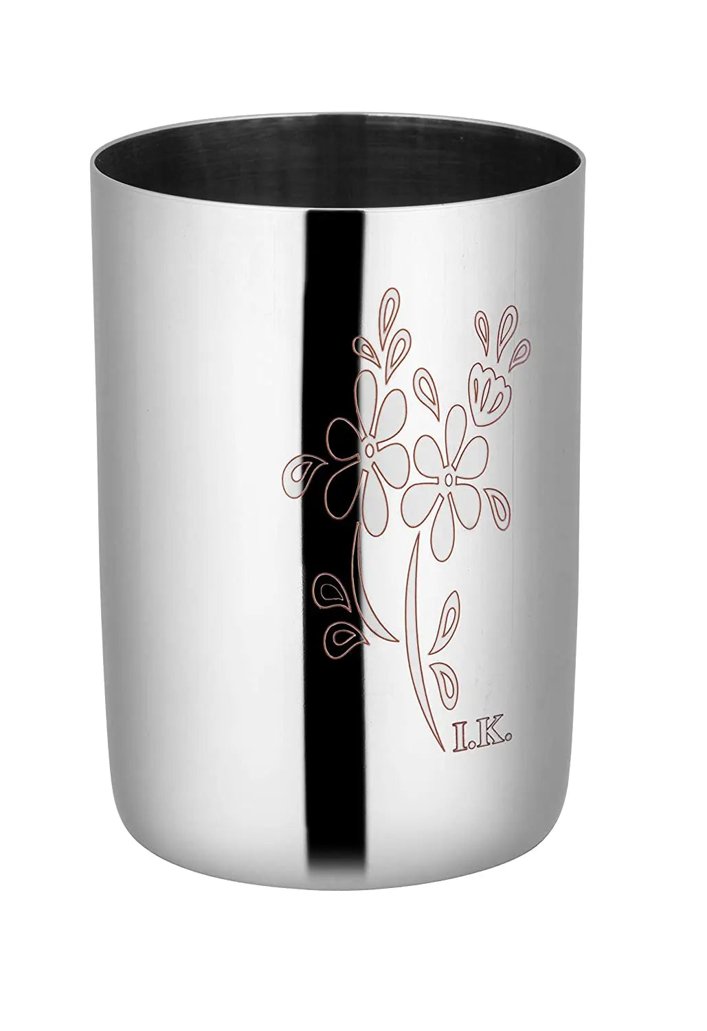 Crockery Wala And Company Stainless Steel Laser F49inish Glass Water Drinking Glass Set Of 6 Pcs - CROCKERY WALA AND COMPANY 