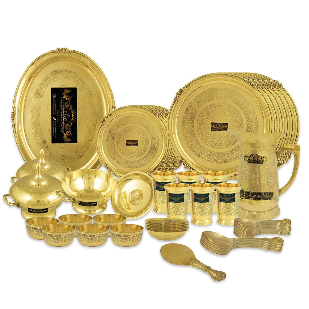 Karigar Creations Traditional Handcrafted Brass Pital Puja Thali
