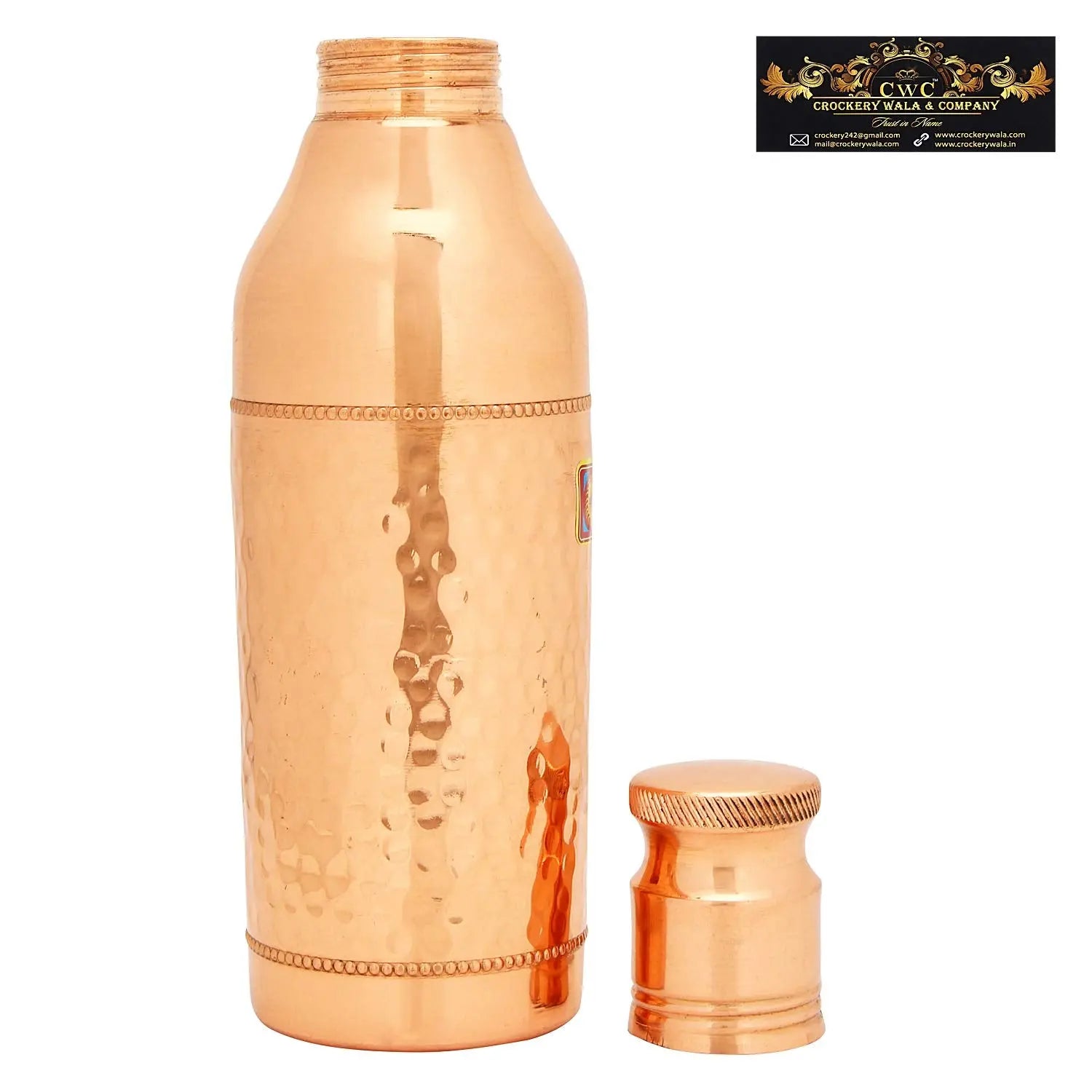 Pure Copper Water Bottle Champagne Design - CROCKERY WALA AND COMPANY 