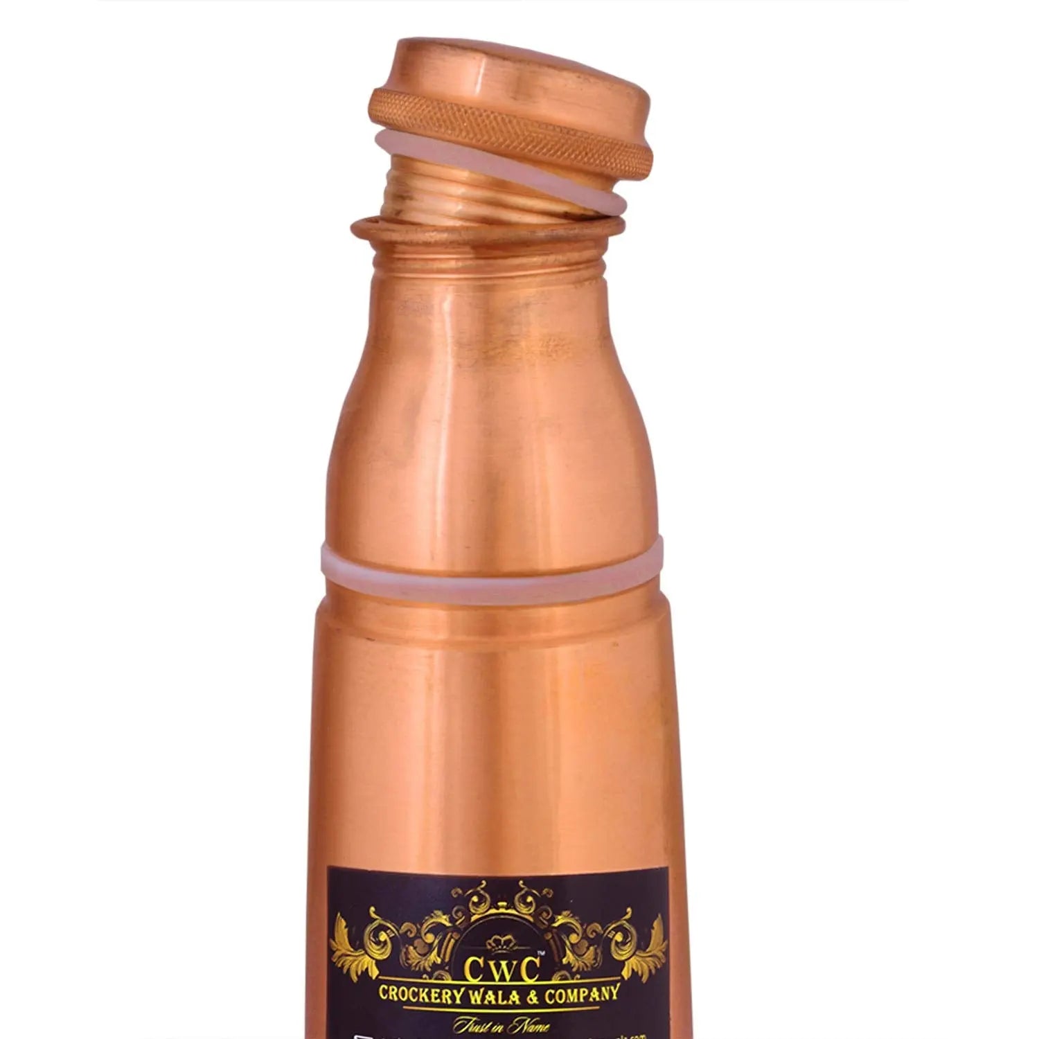 Pure Copper Bottle Mattle Finish With Glass Lid - CROCKERY WALA AND COMPANY 