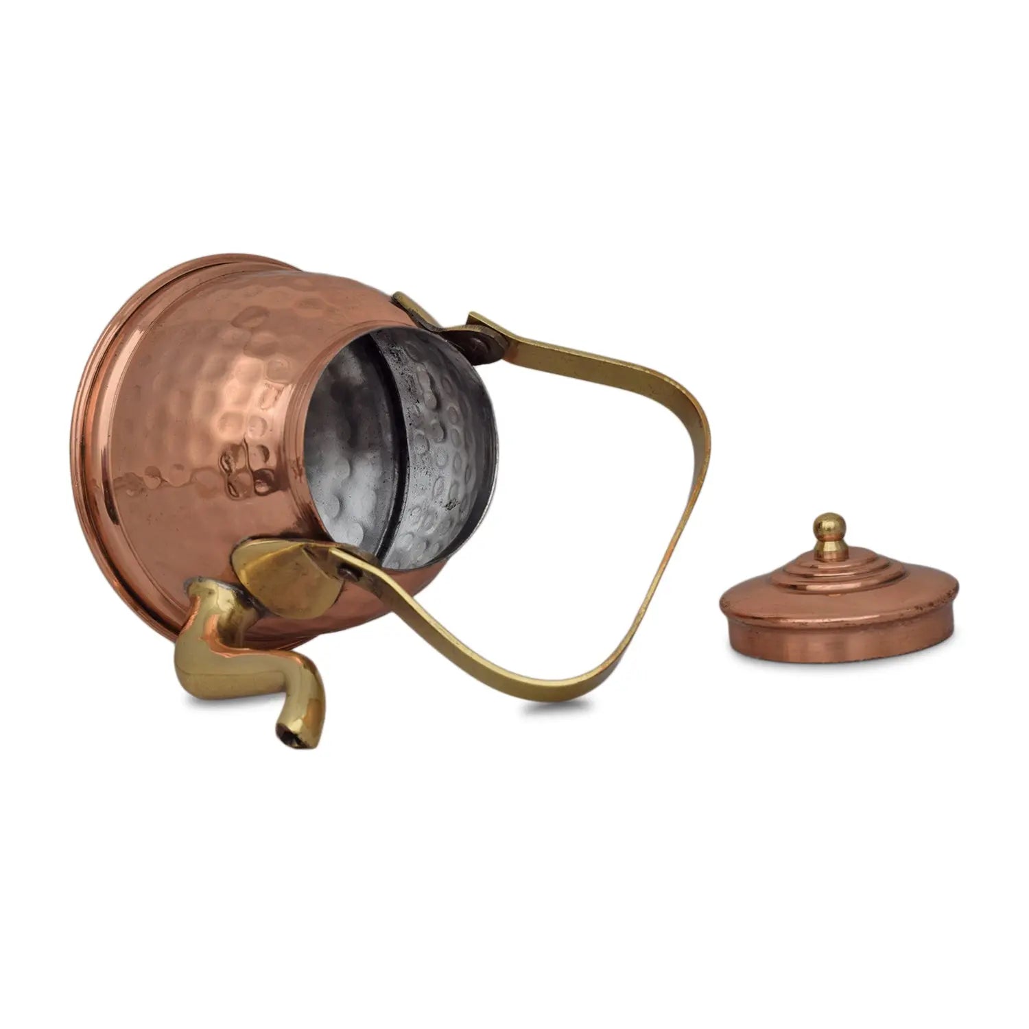 Pure Copper Kettle For 2 Cups Pot For Cooking - CROCKERY WALA AND COMPANY 