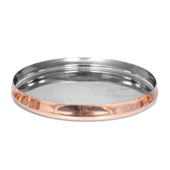 Copper Steel Thali Set Royal Curved Shiny Look - CROCKERY WALA AND COMPANY 