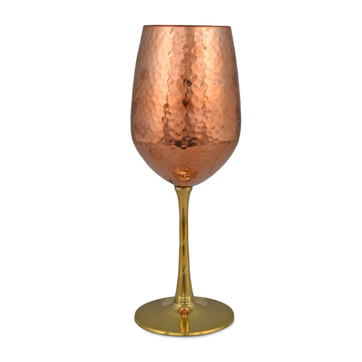 Crockery Wala And Company Hammered Copper Goblet Champagne Wine Glass, Perfect Drinking Experience, 300 ML - CROCKERY WALA AND COMPANY 
