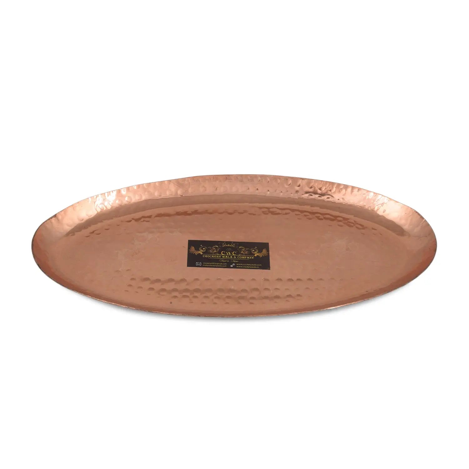 Pure Copper Oval Platter Tray - CROCKERY WALA AND COMPANY 
