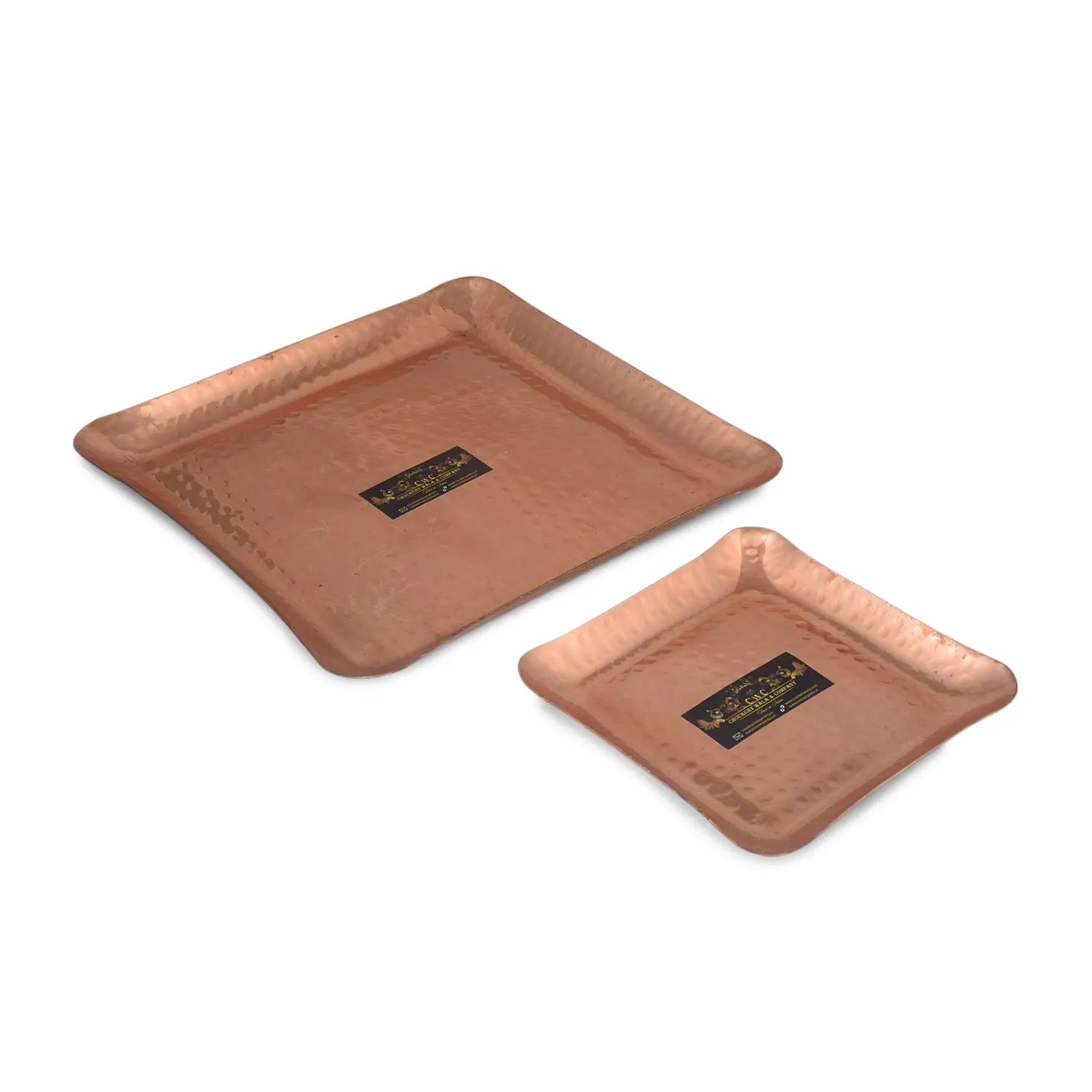 Pure Copper Platter, Tray, Plate Square - CROCKERY WALA AND COMPANY 