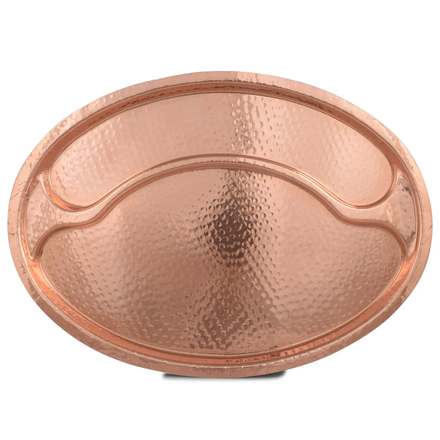 Pure Copper Plate Oval Design - CROCKERY WALA AND COMPANY 