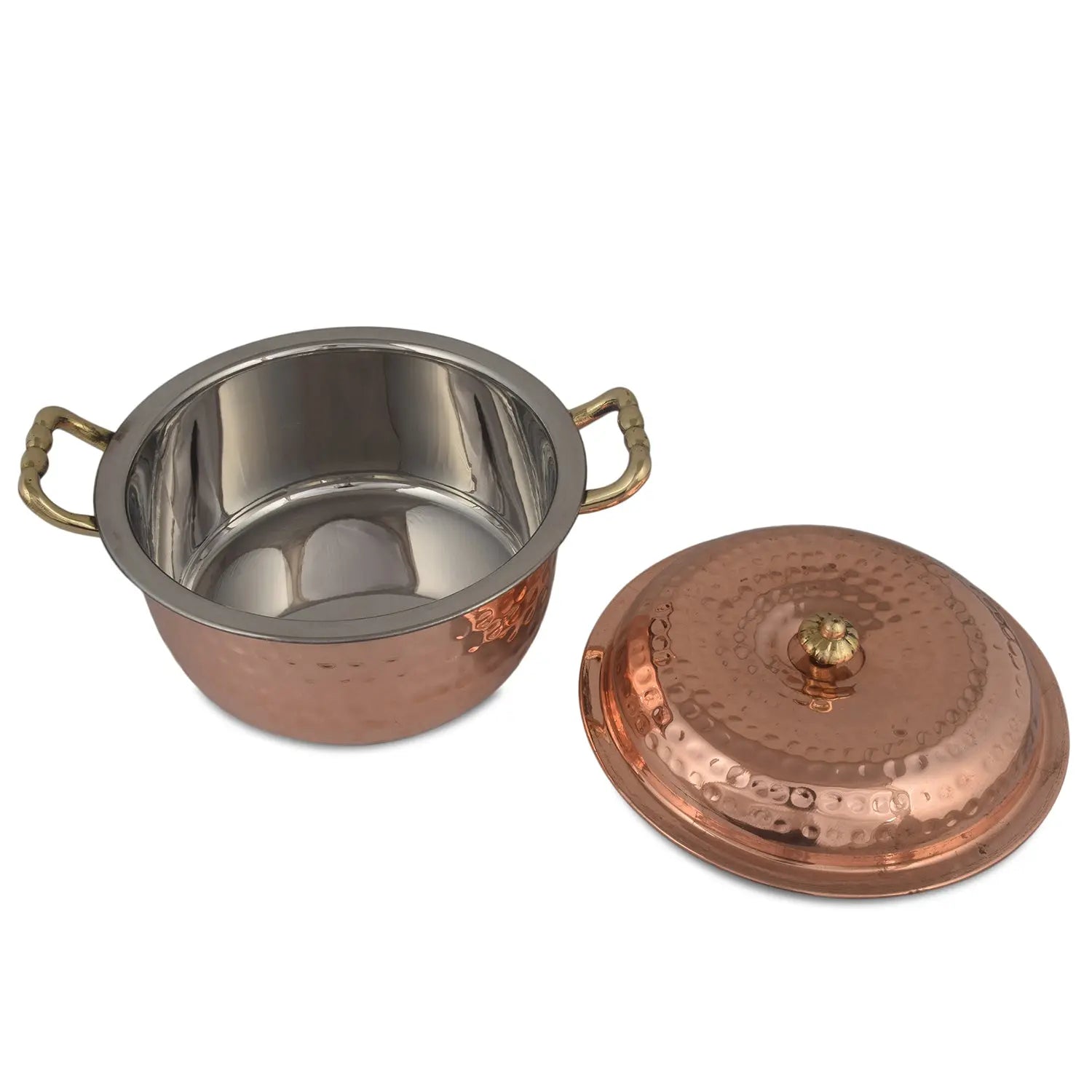 Crockery Wala And Company Copper Steel Donga Indian Serving Donga Chapatti CasseroleTableware For Home & Restaurant - CROCKERY WALA AND COMPANY 
