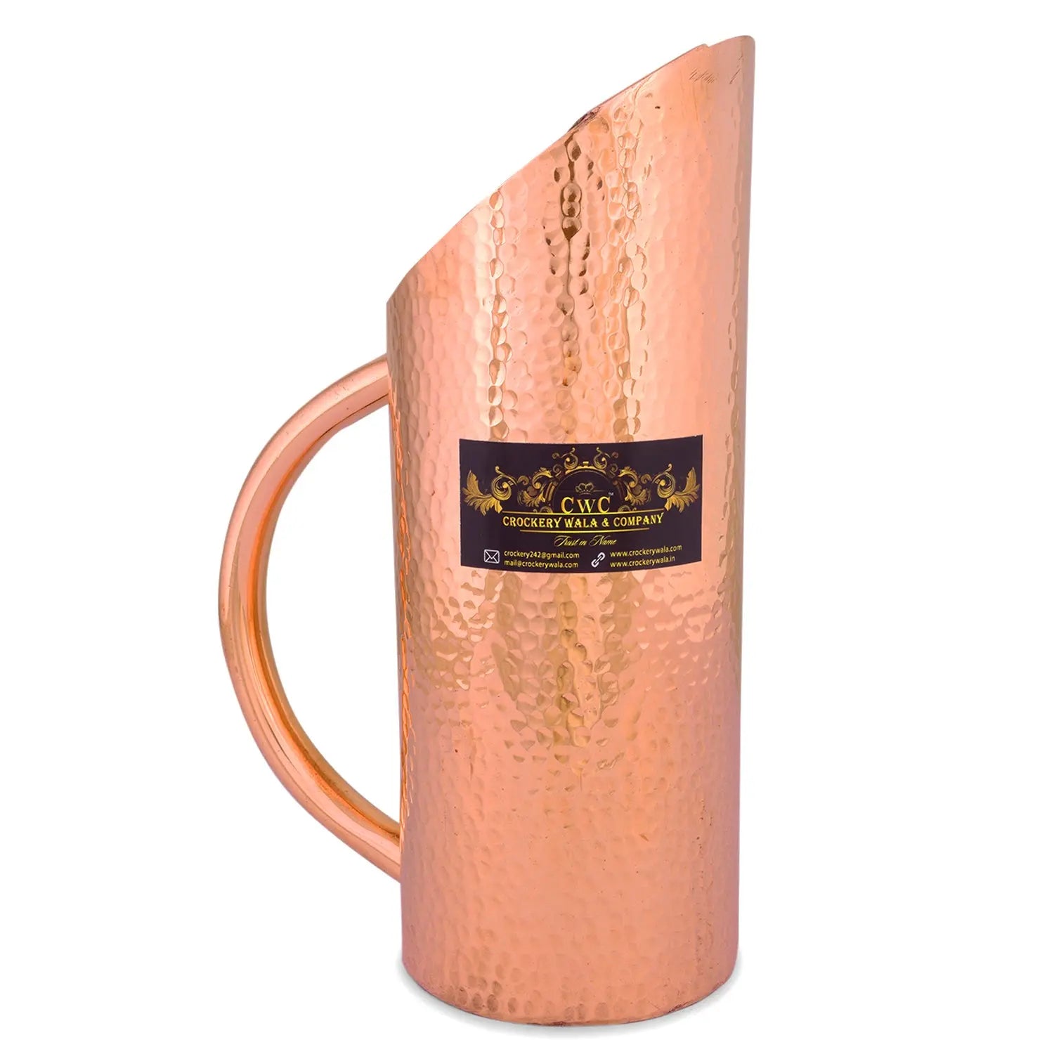 Pure Copper Hammered Jug For Serving In Hotels & Restaurants - CROCKERY WALA AND COMPANY 