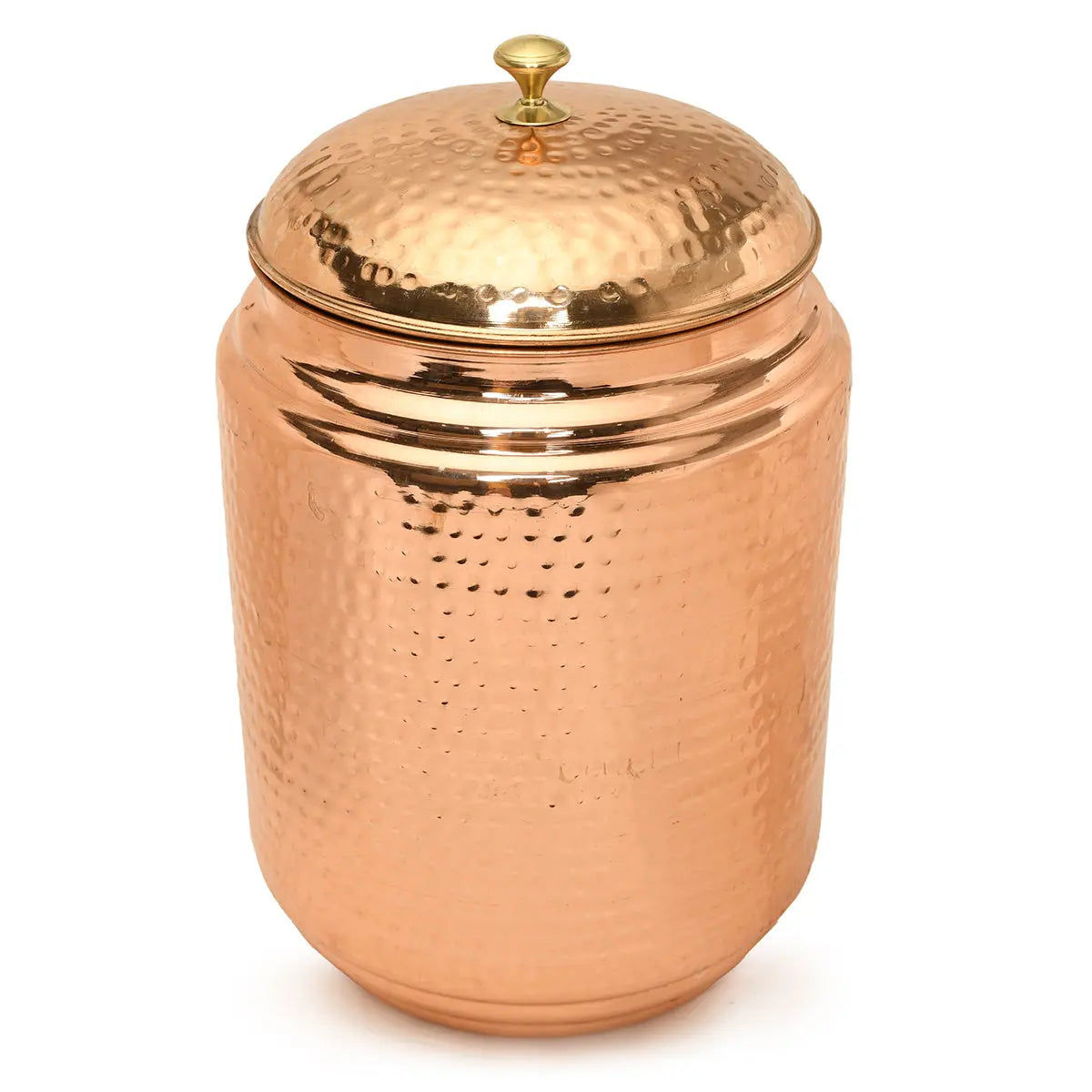 Pure Copper Water Pot Matka Vessel With Stand Hammered Jointless - CROCKERY WALA AND COMPANY 