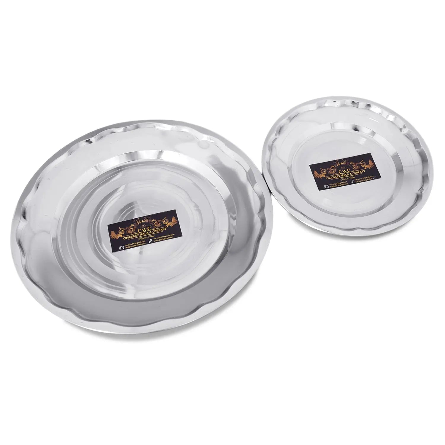 CROCKERY WALA AND COMPANY Stainless Steel Dinner Set, Silver -Set of 51 Piece - Crockery Wala And Company