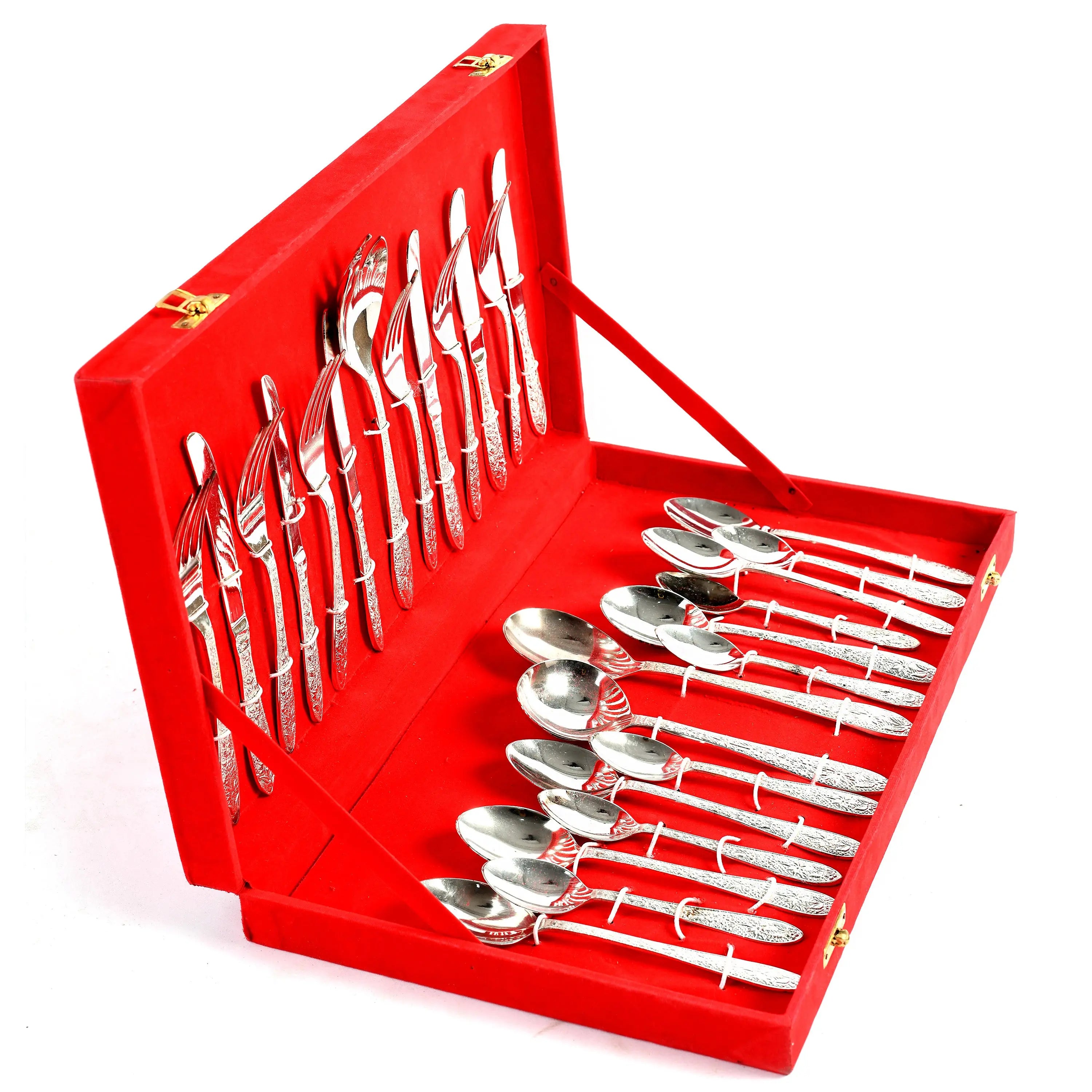 Pure Silver Cutlery Set For Gifting & Dining, Set of 27 Pcs - CROCKERY WALA AND COMPANY 