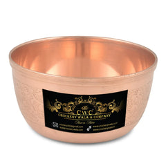 Pure Copper Plate Set Itching W/O Glass 5 pcs - CROCKERY WALA AND COMPANY 