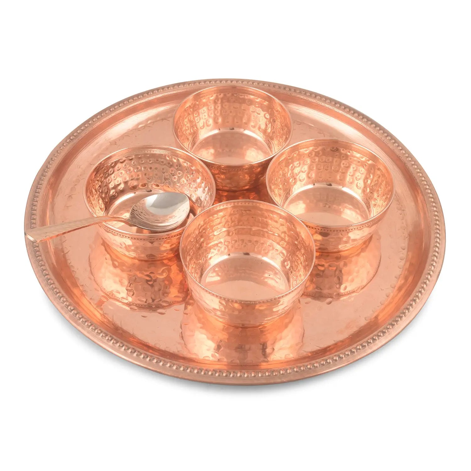 Pure Copper Plate Set 6 pcs W/O Glass - CROCKERY WALA AND COMPANY 