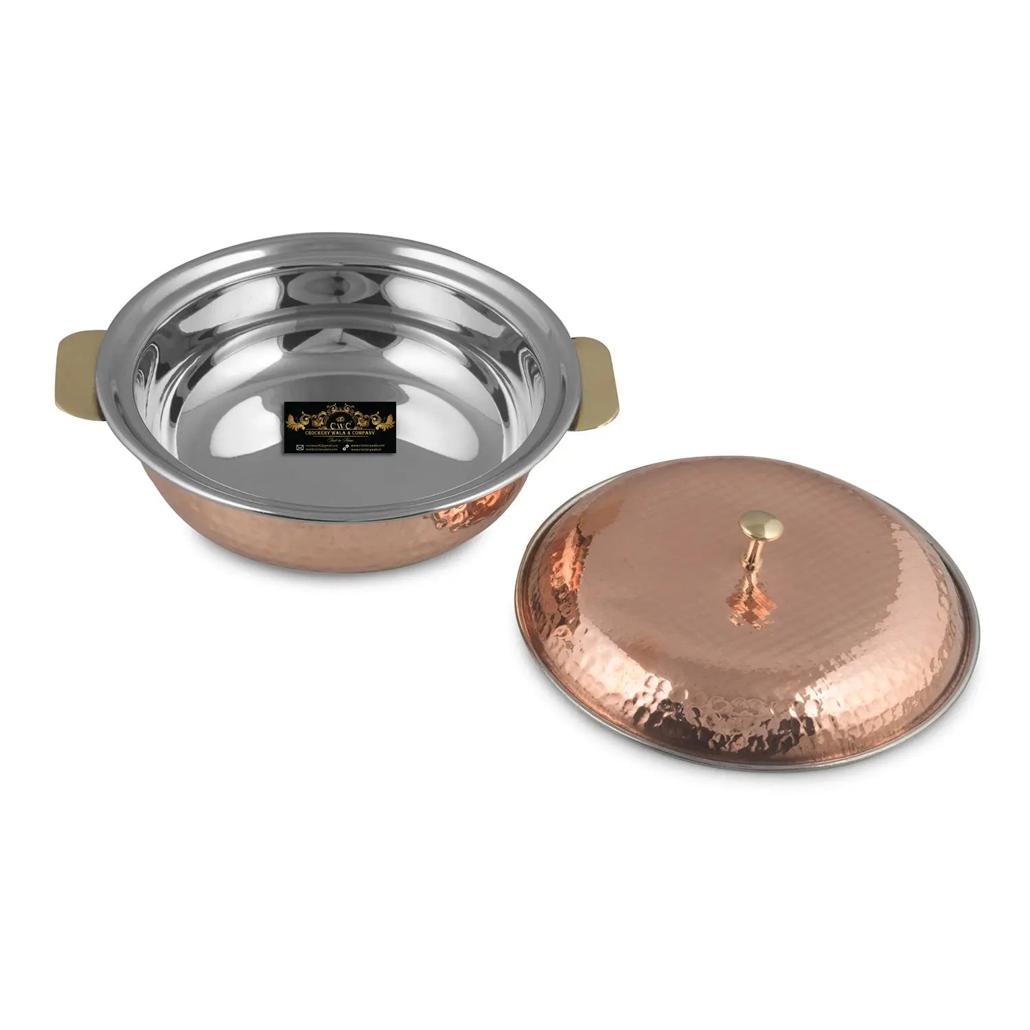 Copper Serving Donga With Copper Lid - CROCKERY WALA AND COMPANY 
