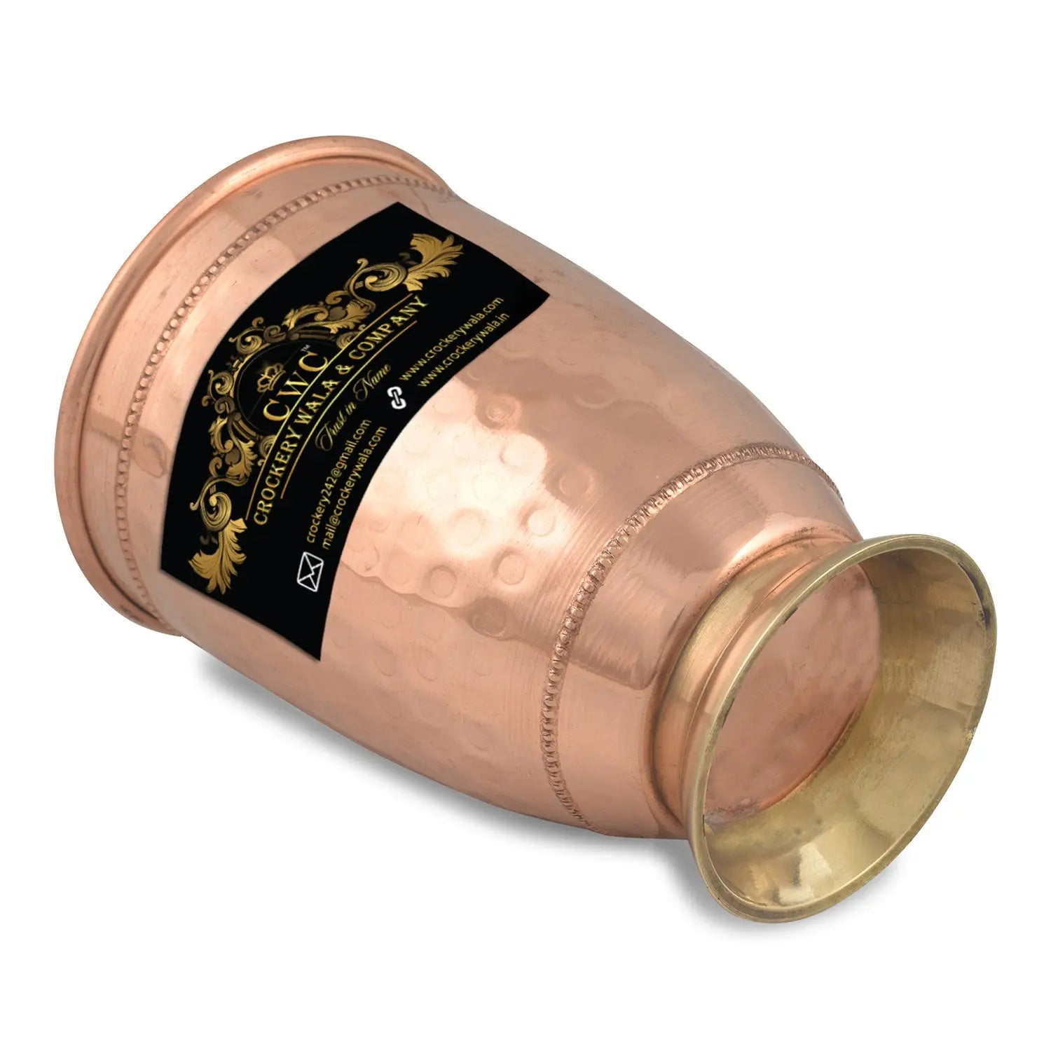 Copper Brass Glass Tumbler 2 Tone - CROCKERY WALA AND COMPANY 
