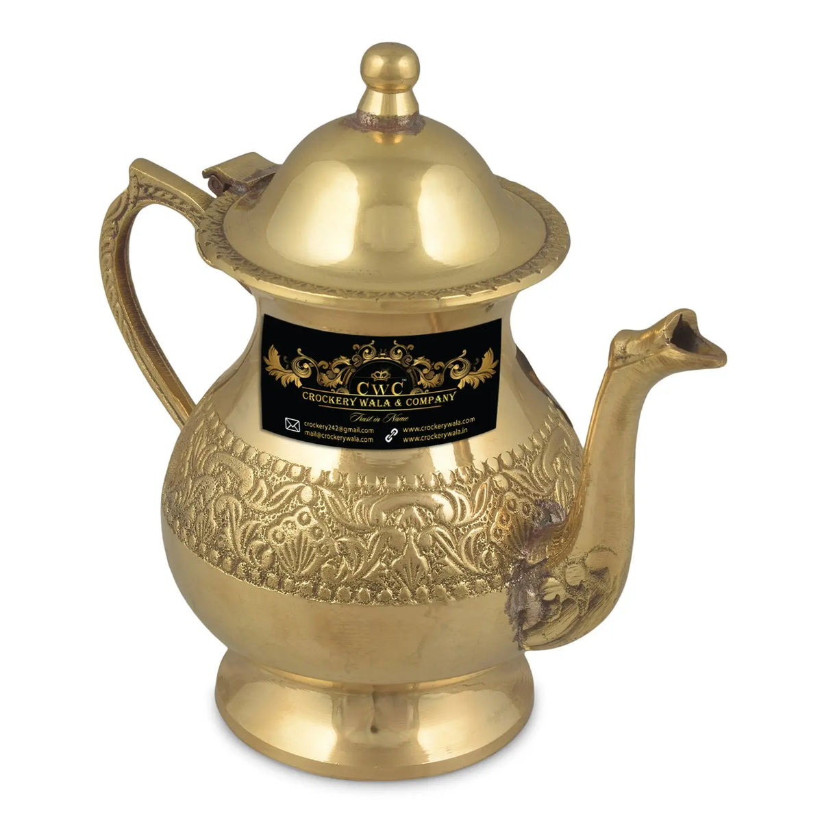 Brass Kettle Royal Mughlai Style Pot - CROCKERY WALA AND COMPANY 