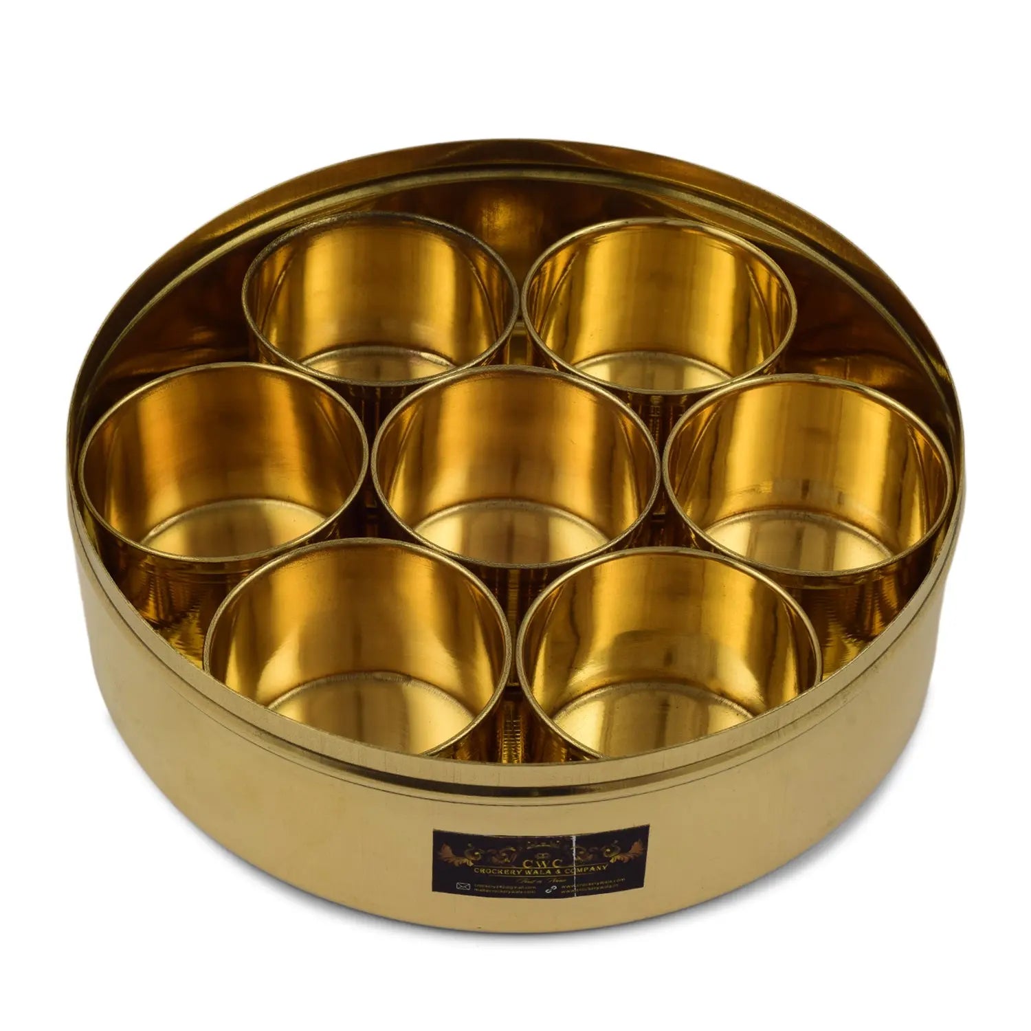 Pure Brass Masala Box/Condiment Set For Every Kitchen - CROCKERY WALA AND COMPANY 