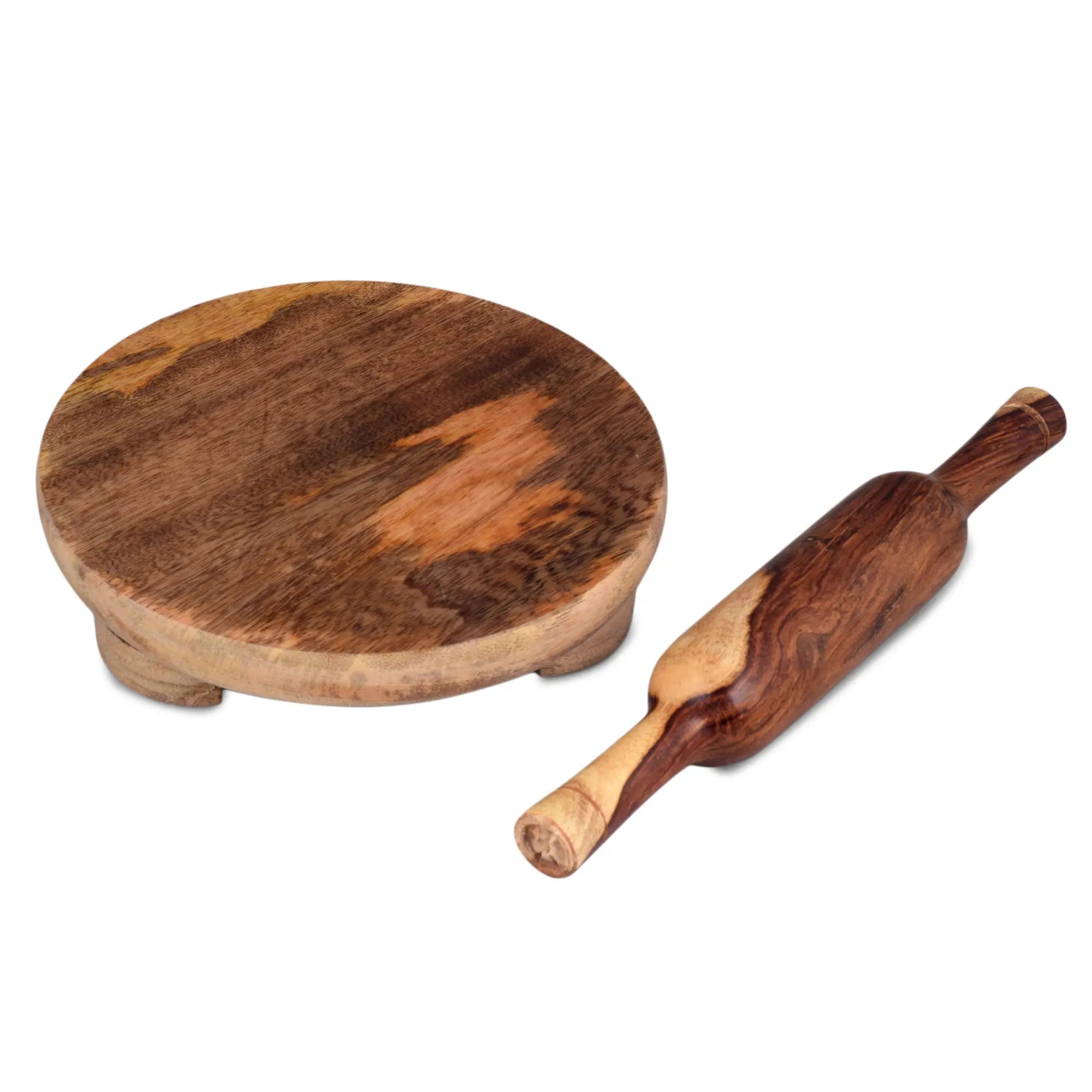 Crockery Wala & Company Pure Sheesham Wooden Handmade Rolling Pin and Board Set - CROCKERY WALA AND COMPANY 