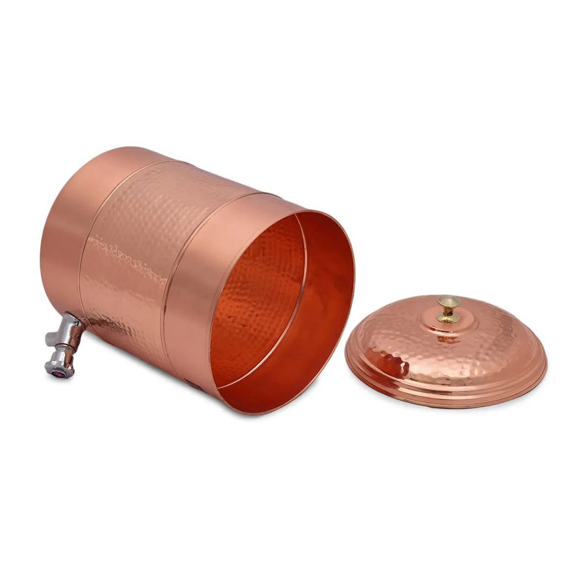 Pure Copper Water Pot Matka Vessel  with Stand & Tap - CROCKERY WALA AND COMPANY 