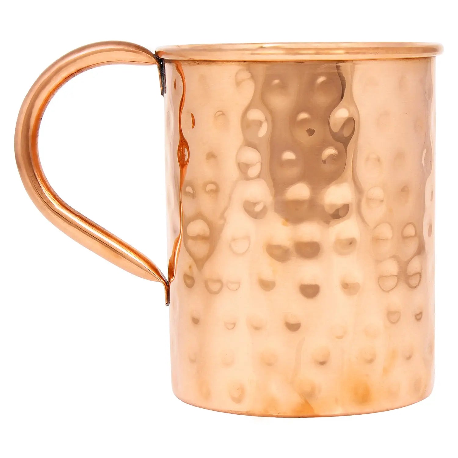 Crockery Wala And Company Copper Hammered Glass Mug Cup Copper Glass Tumbler, Mug With Handle 400 ML, 1 Pc - CROCKERY WALA AND COMPANY 