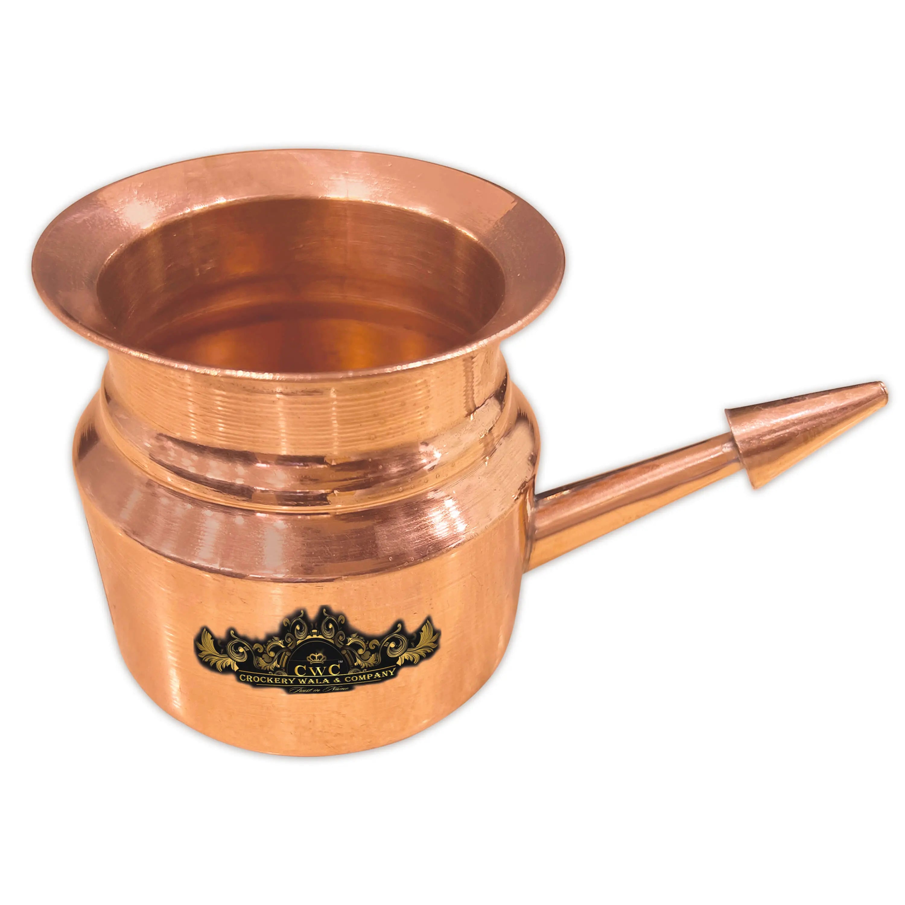 Copper Jal Neti Lota/Pot Vessel For Nasal Cleaning - CROCKERY WALA AND COMPANY 