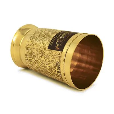 Brass Glass Etching Design Set of 6 Unique Gift Idea - CROCKERY WALA AND COMPANY