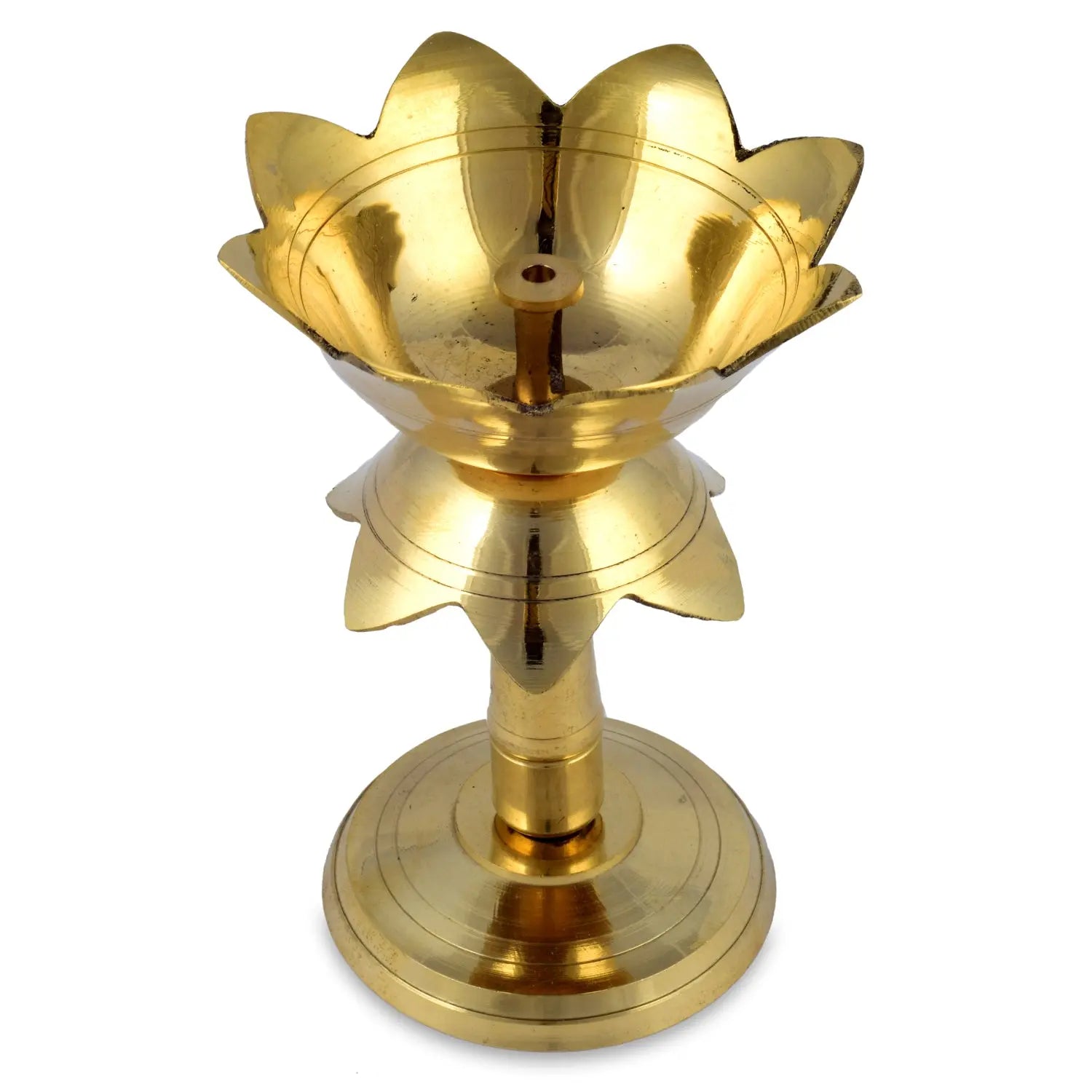 Brass Kamal Deep for Pooja Worship of God and Goddesses - CROCKERY WALA AND COMPANY