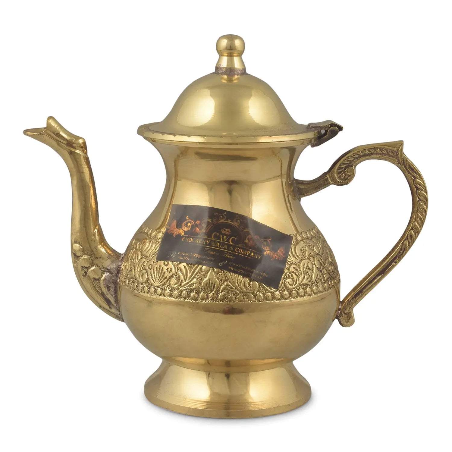 Brass Kettle Royal Mughlai Style Pot for Home Décor - CROCKERY WALA AND COMPANY