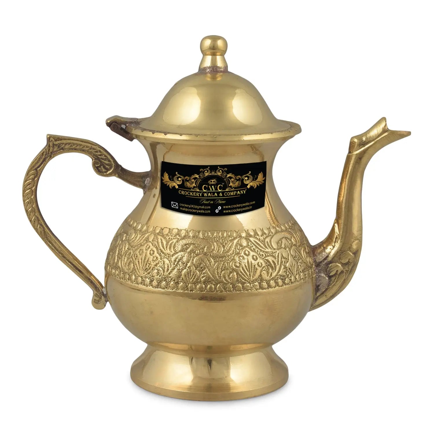 Brass Kettle Royal Mughlai Style Pot for Home Décor - CROCKERY WALA AND COMPANY