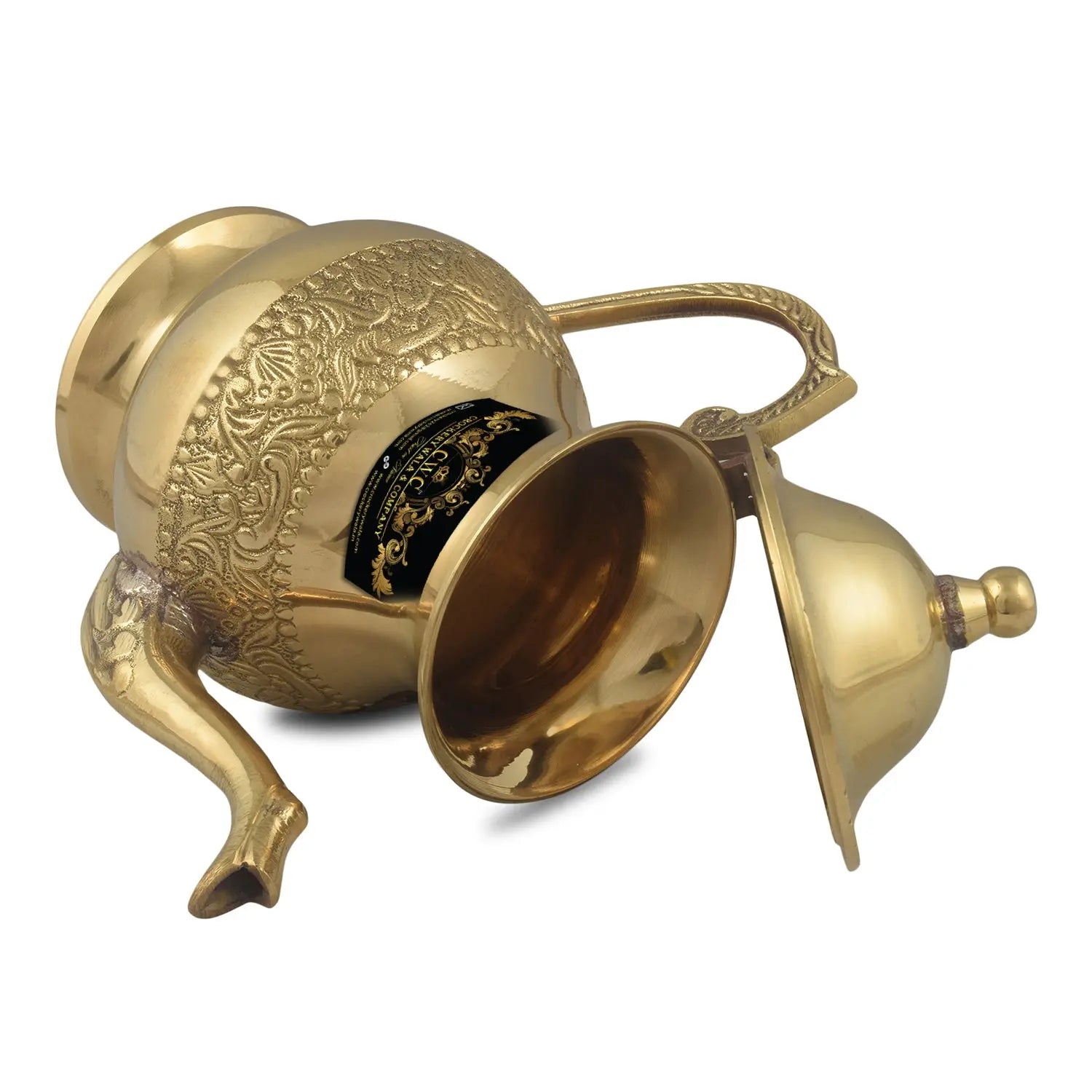 Brass Kettle Royal Mughlai Style Pot for Home Décor - CROCKERY WALA AND COMPANY