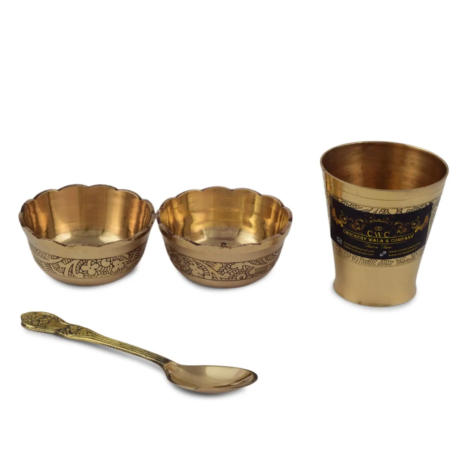 Brass Pooja Thali Set Laddoo Gopal Set For Kids Use - CROCKERY WALA AND COMPANY