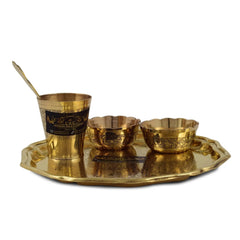 Brass Pooja Thali Set Laddoo Gopal Set For Kids Use - CROCKERY WALA AND COMPANY