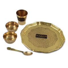 Brass Pooja Thali Set Laddoo Gopal Set For Kids Use - CROCKERY WALA AND COMPANY