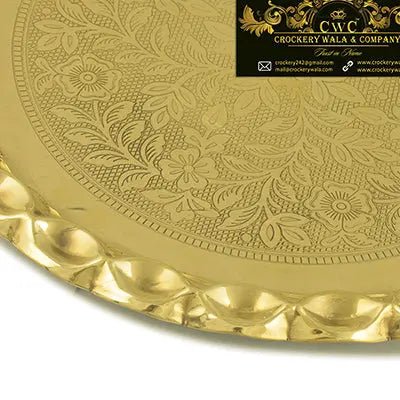 Brass Thal for Shadi Baraat Cashew Nuts Festival Parties Pooja - CROCKERY WALA AND COMPANY